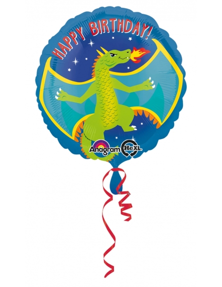 Globo Happy Dragon HBD - Redondo 45cm Foil Poliamida - A3072701