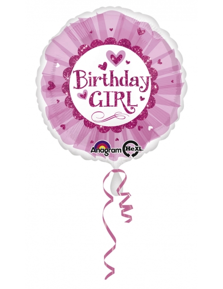 Globo Birthday Girl Pink Sparkle Tutu Redondo 45cm A2871901