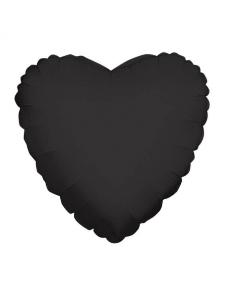 Globo Corazon 10cm Negro - Foil Poliamida - K3410704