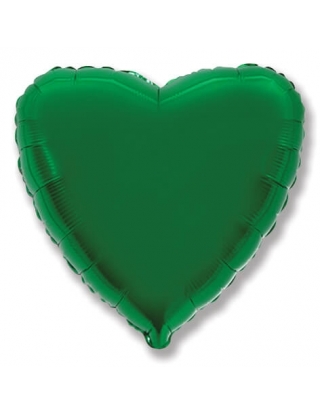 Globo Corazon 23cm Verde Esmeralda - Foil Poliamida - F202500VE