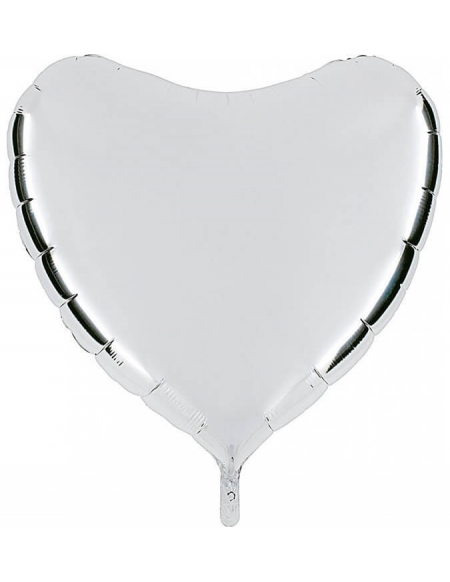 Globo Corazon 91cmPlata - Foil Poliamida - G36109S