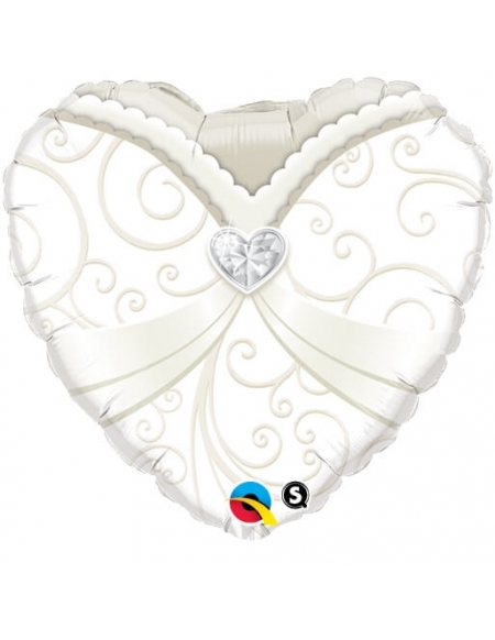 Globo Vestido de Novia - Corazon 45cm Foil Poliamida - Q15791