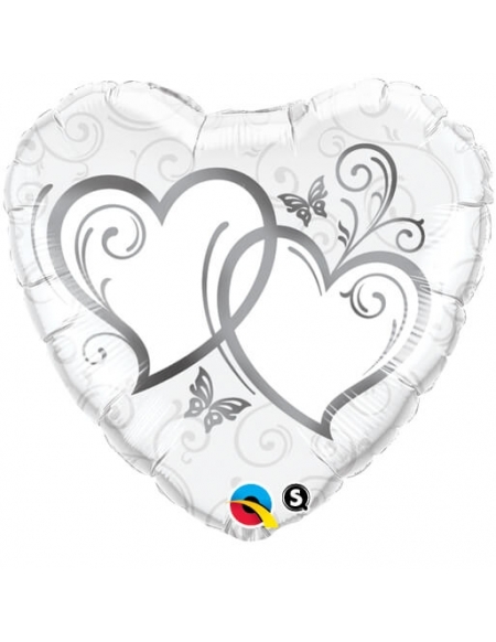 Globo Entwined Hearts Silver - Corazon 45cm Foil Poliamida - Q15746