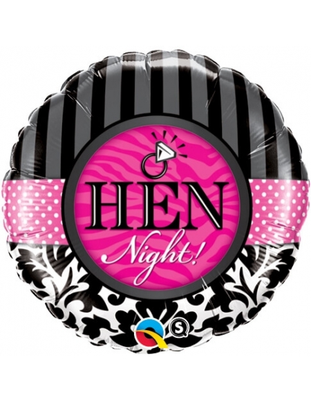 Globo Hen Night! Damask and Stripes Redondo 45cm Foil Poliamida Q18456