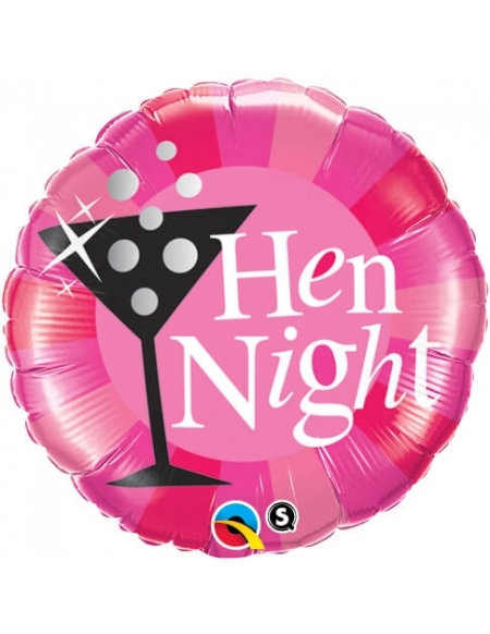 Globo Hen Night Pink - Redondo 45cm Foil Poliamida - Q15828