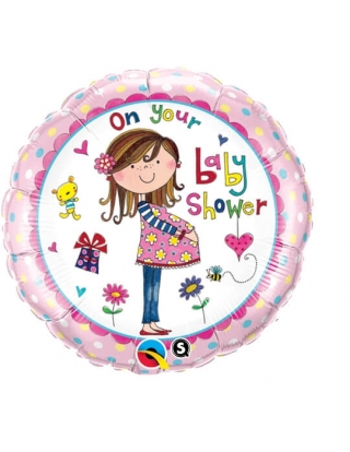 Globo Baby Shower Rubber Duckie - Redondo 45cm Foil Poliamida - Q11790