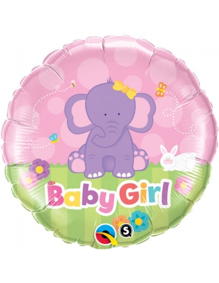 Globo Baby Girl Elephant - Redondo 45cm Foil Poliamida - Q13929