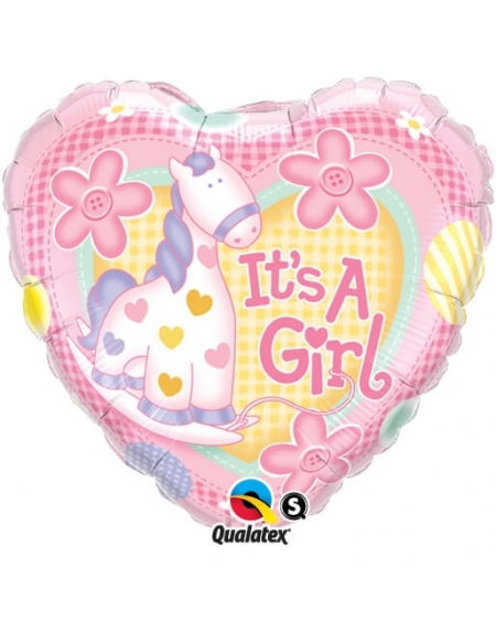Globo Its a Girl Soft Pony - Corazon 45cm Foil Poliamida - Q91297