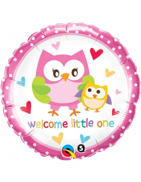 Globo Welcome Little One Owls - Redondo 45cm Foil Poliamida - Q18436