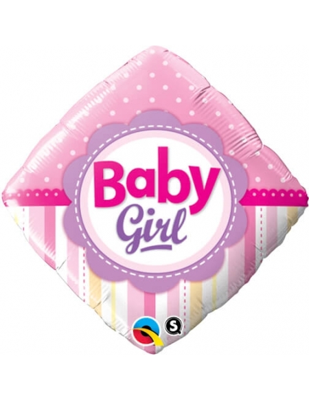 Globo Baby Girl Dots and Stripes Diamante 45cm Foil Poliamida Q14400