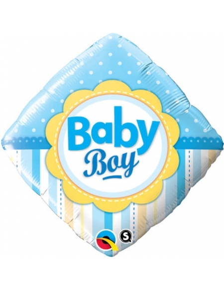 Globo Baby Boy Dots and Stripes Diamante 45cm Foil Poliamida Q14637