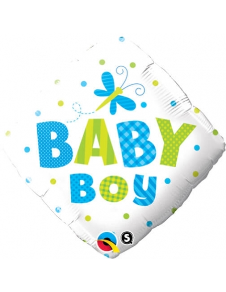 Globo Baby Boy Dots and Dragonfly Diamante 45cm Foil Poliamida Q14666