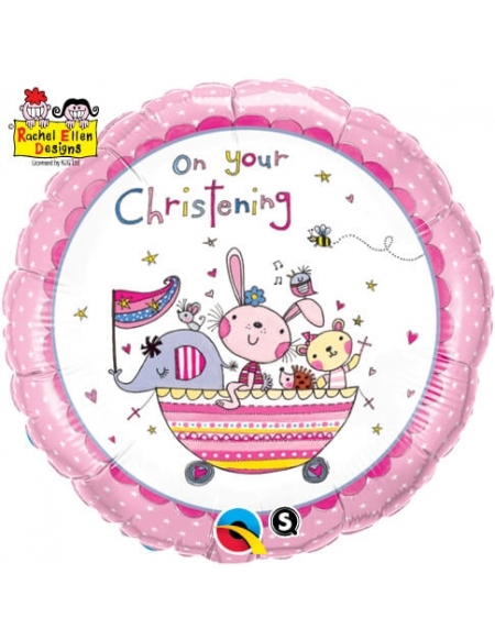 Globo On Your Christening Pink - Redondo 45cm Foil Poliamida - Q55043