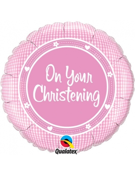 Globo On Your Christening Girl - Redondo 45cm Foil Poliamida - Q14439