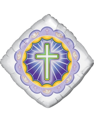 Globo Illuminated Cross - Diamante 45cm Foil Poliamida - Q41367