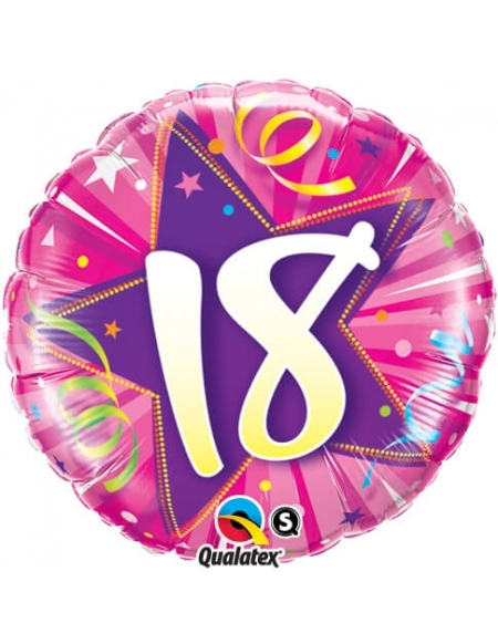 Globo 18 Shining Star Hot Pink - Redondo 45cm Foil Poliamida - Q24002