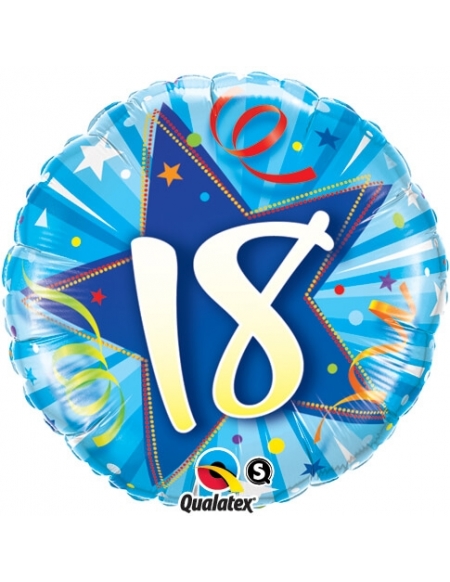 Globo 18 Shining Star Bright Blue Redondo 45cm Foil Poliamida Q25242