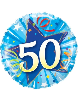 Globo 50 Shining Star Bright Blue Redondo 45cm Foil Poliamida Q30264