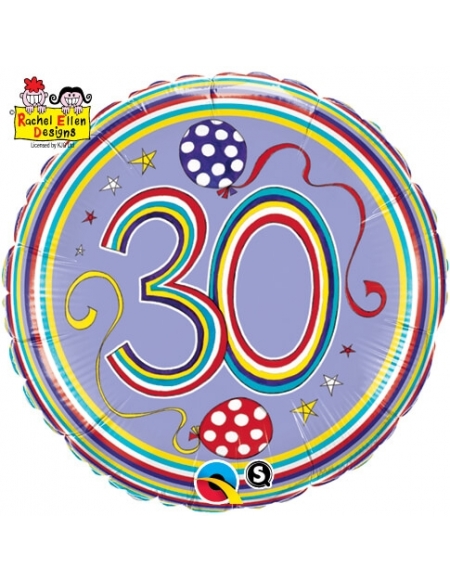 Globo 30 Polka Dots & Stripes - Redondo 45cm Foil Poliamida - Q50421