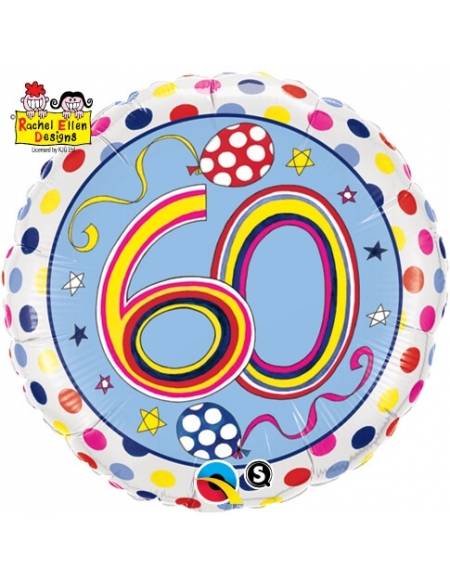 Globo 60 Polka Dots & Stripes - Redondo 45cm Foil Poliamida - Q50413