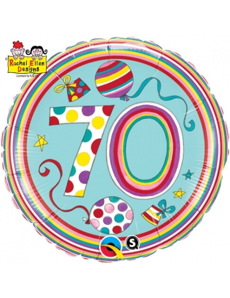 Globo 70 Polka Dots & Stripes - Redondo 45cm Foil Poliamida - Q50417