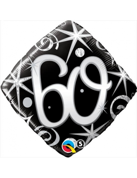 Globo 60 Elegant Sparkles & Swirls Diamante 45cm Foil Poliamida Q30030