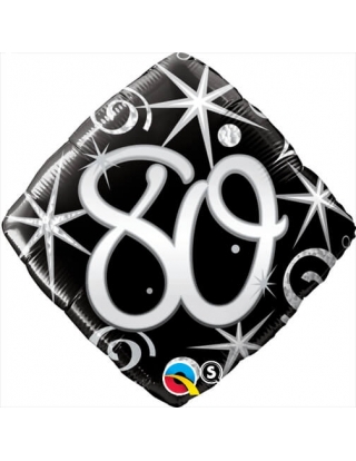 Globo 80 Elegant Sparkles & Swirls Diamante 45cm Foil Poliamida Q30285