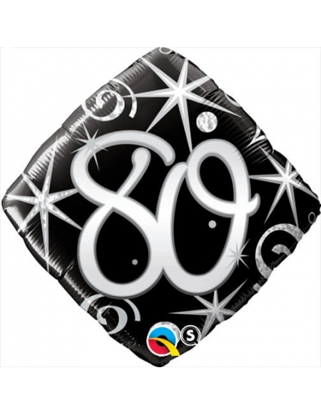Globo 80 Elegant Sparkles & Swirls Diamante 45cm Foil Poliamida Q30285