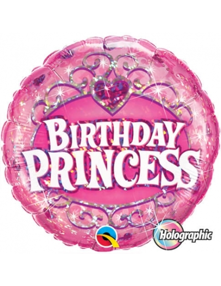 Globo Birthday Princess - Redondo 45cm Foil Poliamida - Q34805