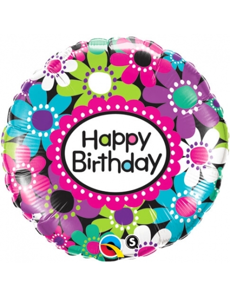 Globo Birthday Daisy Patterns - Redondo 45cm Foil Poliamida - Q41619