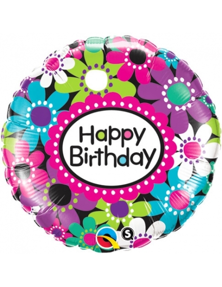 Globo Birthday Daisy Patterns - Redondo 45cm Foil Poliamida - Q41619
