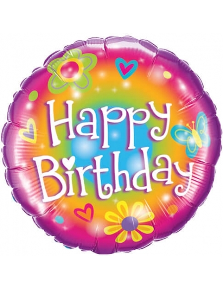 Globo Birthday Bright - Redondo 45cm Foil Poliamida - Q16810