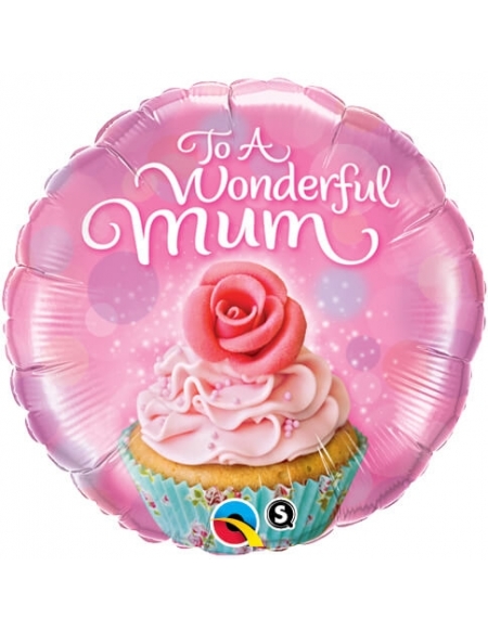 Globo To A Wonderful Mum Cupcake Redondo 45cm Foil Poliamida Q90585