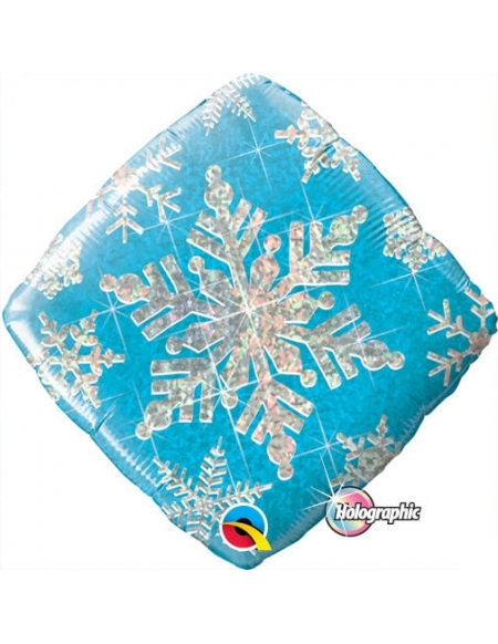 Globo Snowflake Sparkles Blue - Diamante 45cm Foil Poliamida - Q40089
