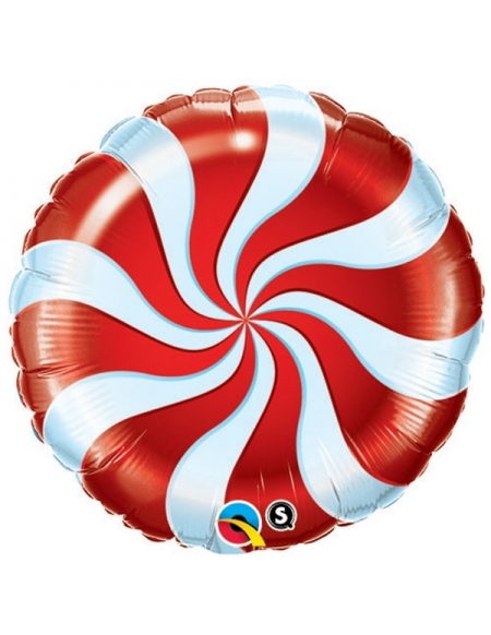 Globo Candy Swirl Red - Redondo 45cm Foil Poliamida - Q64329