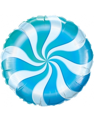 Globo Candy Swirl Blue - Redondo 45cm Foil Poliamida - Q17362