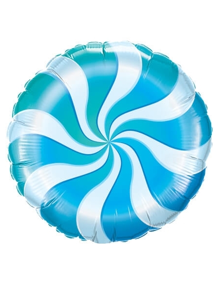 Globo Candy Swirl Blue - Redondo 45cm Foil Poliamida - Q17362