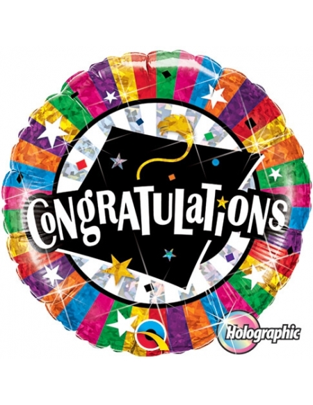 Globo Congratulations Grad Cap - Redondo 45cm Foil Poliamida - Q93437