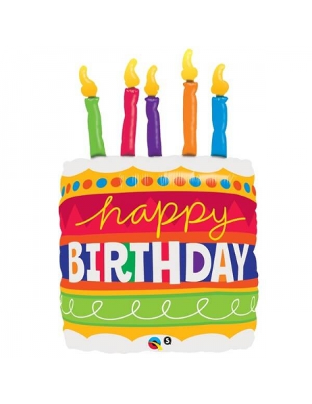 Globo Birthday Cake and Candles - Forma 89cm Foil Poliamida - Q17269