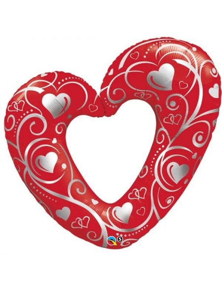 Globo Hearts and Filigree Red - Forma 106cm Foil Poliamida - Q16441
