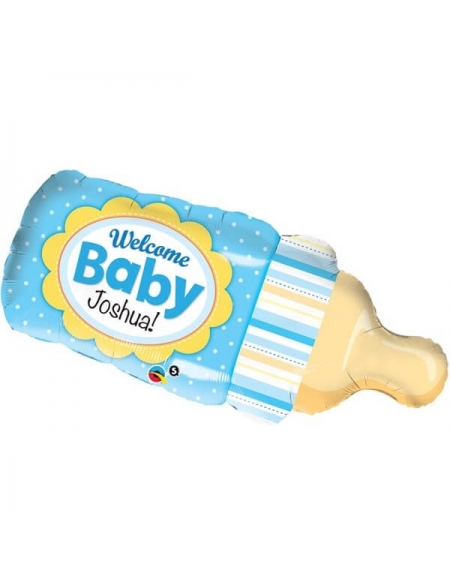 Globo Welcome Baby Bottle Blue - Forma 99cm Foil Poliamida - Q16472
