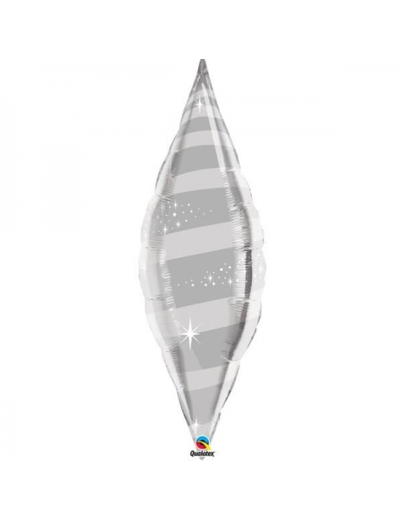 Globo Taper Swirl 96cm Silver - Foil Poliamida - Q15568