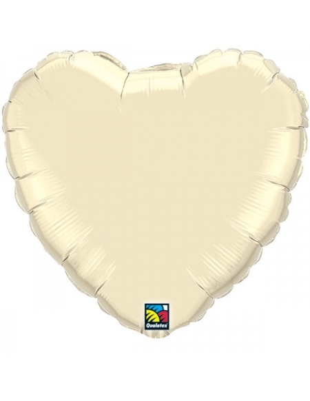 Globo Corazon 10cm Pearl Ivory - Foil Poliamida - Q27165