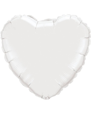 Globo Corazon 22cm White - Foil Poliamida - Q24111