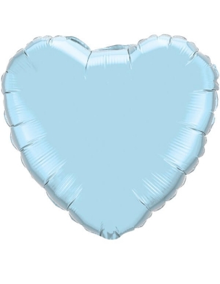 Globo Corazon 22cm Pearl Light Blue - Foil Poliamida - Q54584