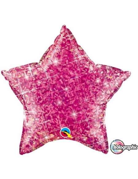 Globo Estrella 50cm Holograph Magenta - Foil Poliamida - Q41294