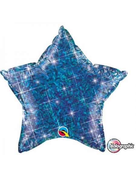 Globo Estrella 50cm Holograph Blue - Foil Poliamida - Q41282