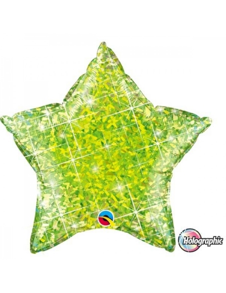 Globo Estrella 50cm Holograph Lime - Foil Poliamida - Q41298