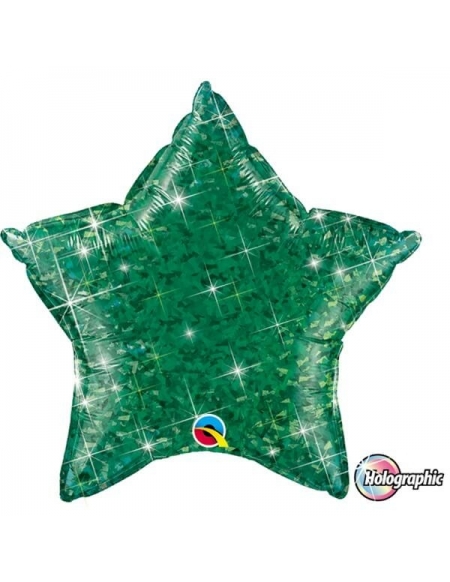 Globo Estrella 50cm Holograph Green - Foil Poliamida - Q41286