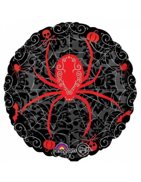 Globo Red And Black Spiders - Foil Redondo 45cm - A2904501